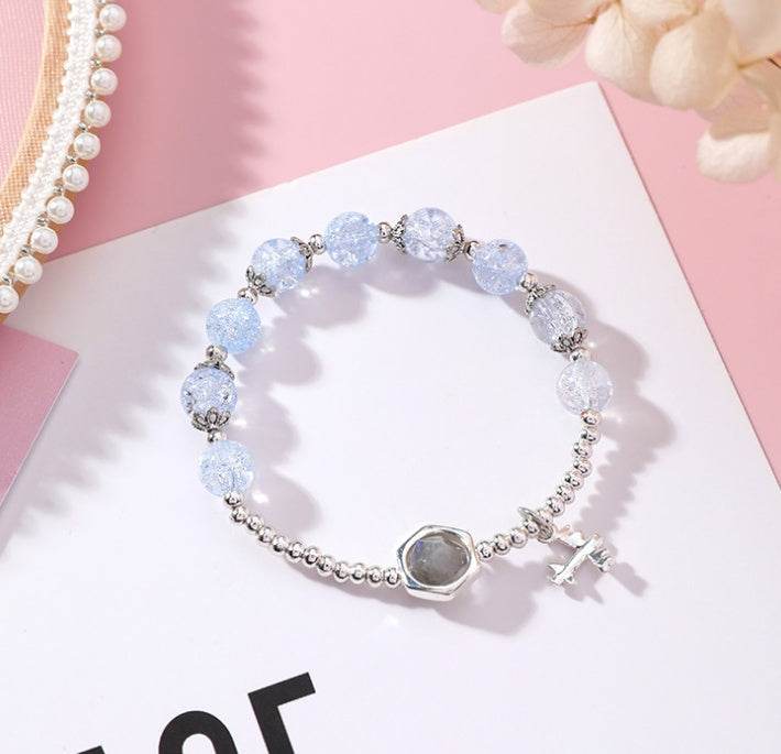Individuality Cracked Beads Single Circle Beaded Bracelet Women - Mubimart