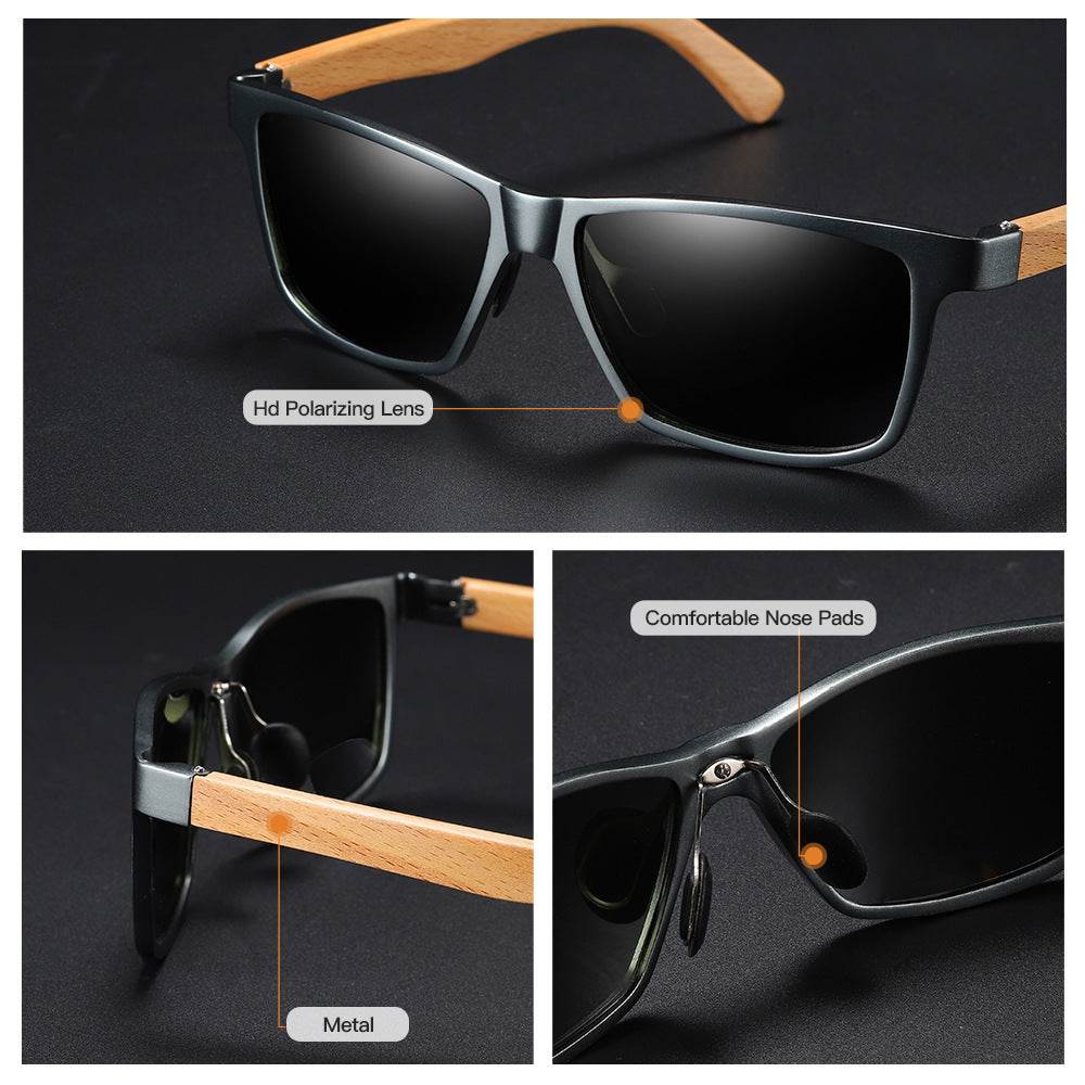 Polarized bamboo sunglasses - Mubimart