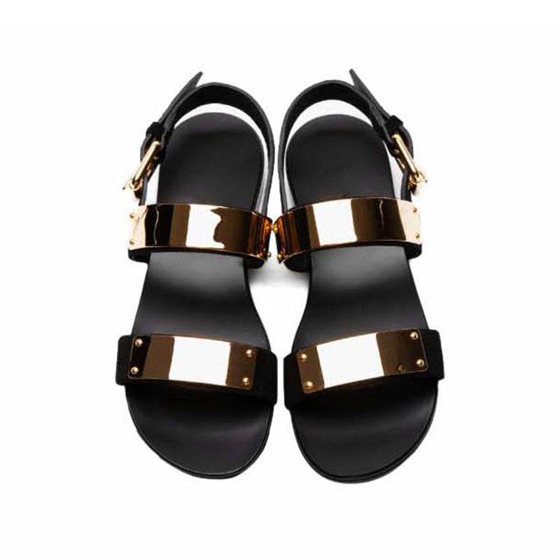 Summer Men Shoes Designer's Genuine Leather Men Sandalias Zapatos Mujer Rome Rock Fashion Mens Sandal Shoes - Mubimart