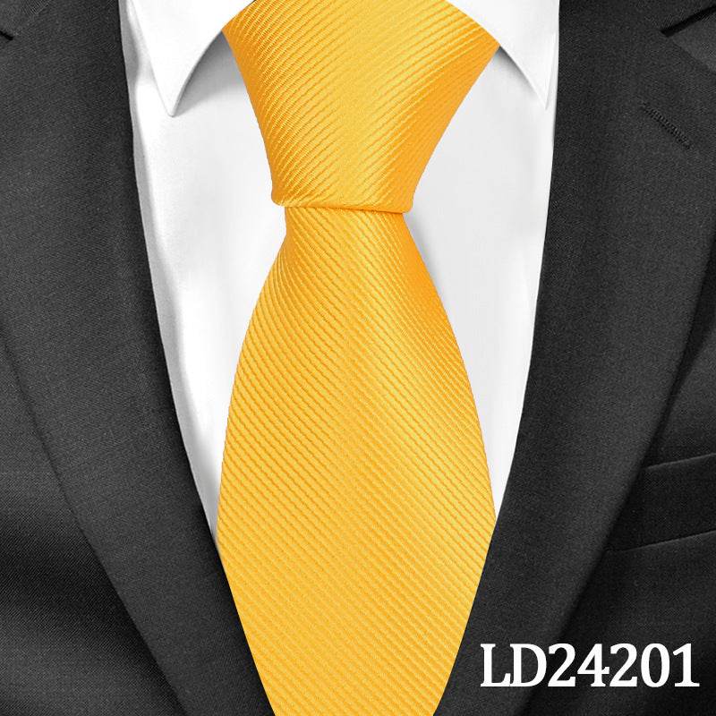 Pinstripe Classic Plain Polyester Tie Set Fashion 6cm Solid Color Linen Cotton Necktie Bright Ties Pin Clips Clasp Colourful For Men's Clothing Accessories - Mubimart