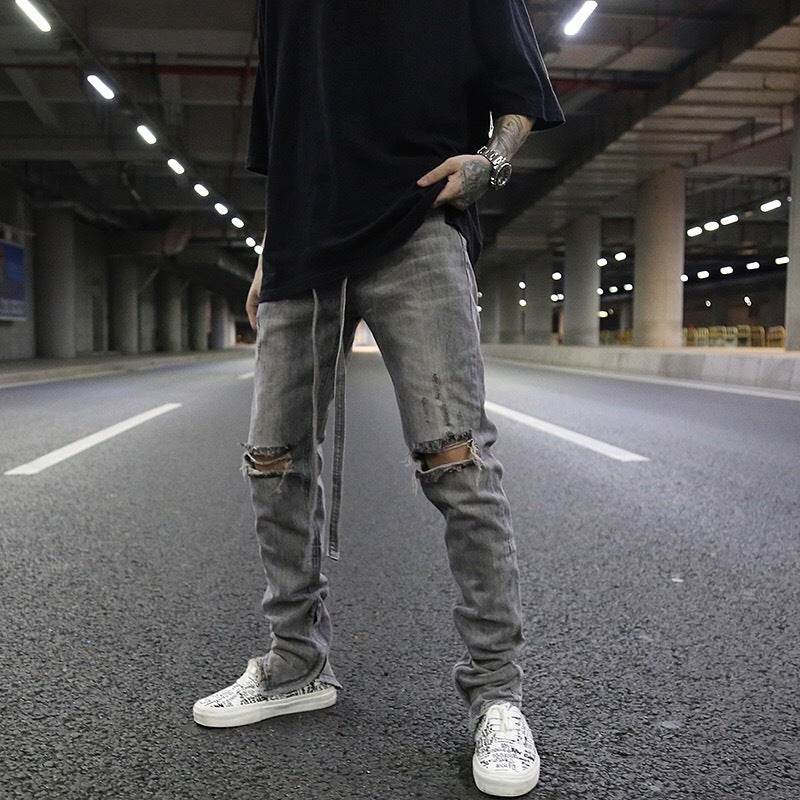 Zippered Jeans - Mubimart