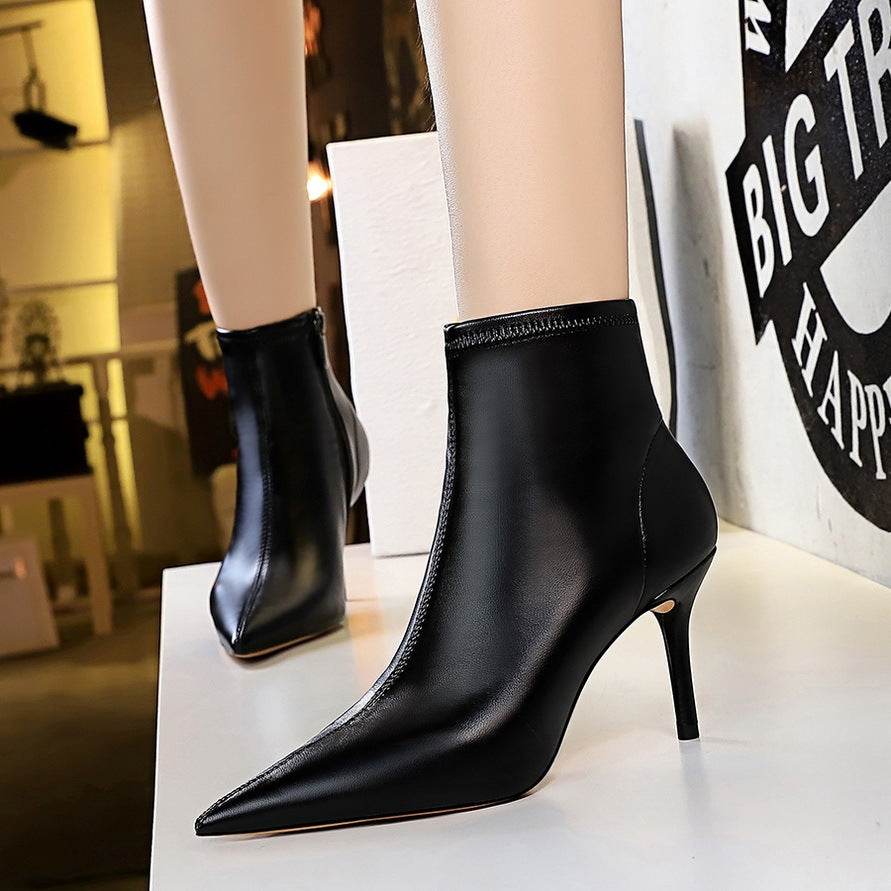 Thin booties and nude boots - Mubimart