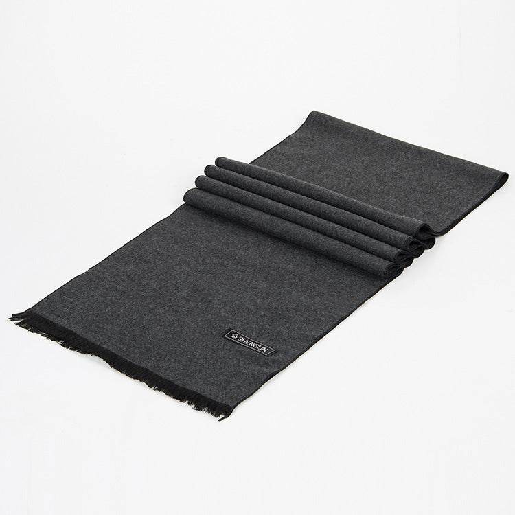 New men's scarf Korean American tide wintersilk brushed silk scarf color warm scarf for men - Mubimart