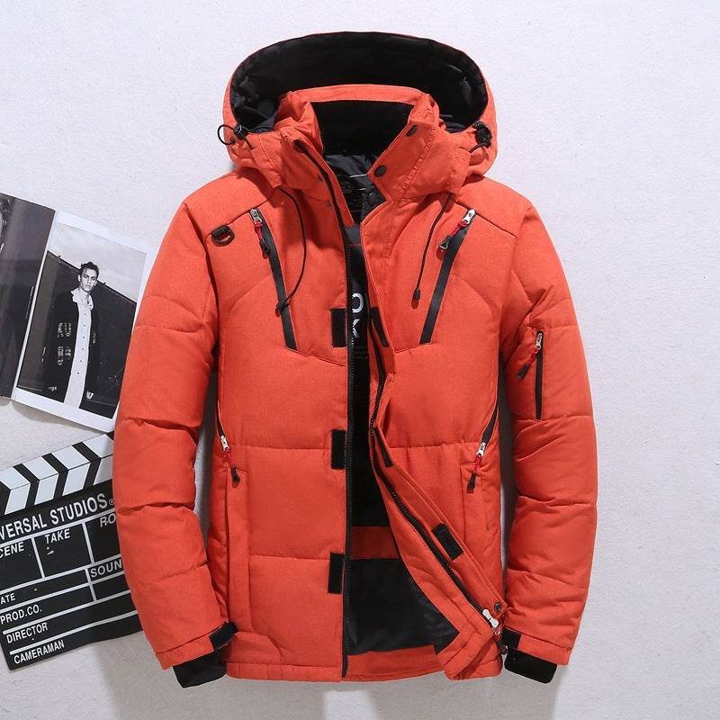 Outdoor Windproof Hooded Jacket Leisure Sports Coat With Pockets Warm Mens Clothing - Mubimart