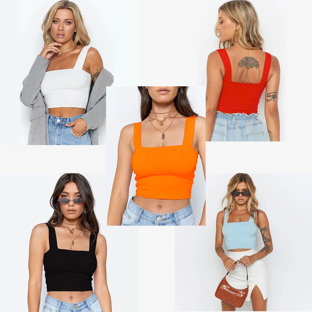 Summer New Fashion Women Crop Top Sexy Sleeveless Tank Tops T-shirt - Mubimart