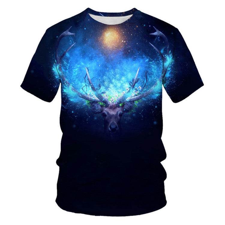 3D Digital Printing Mens Fashion Short Sleeved T Shirt - Mubimart