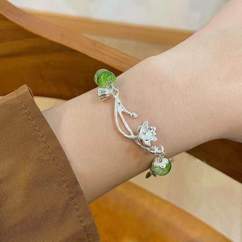 Cold Lotus Beaded Bracelet For Women New Chinese Style - Mubimart