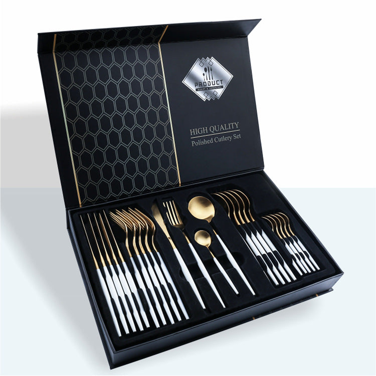 24 Piece Set Of 304 Stainless Steel Knife Gift Box - Mubimart -  