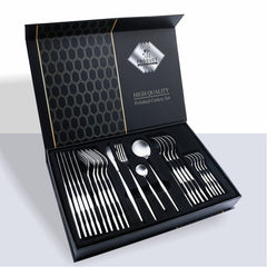 24 Piece Set Of 304 Stainless Steel Knife Gift Box - Mubimart - Flatware 