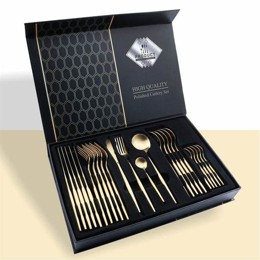 24 Piece Set Of 304 Stainless Steel Knife Gift Box - Mubimart