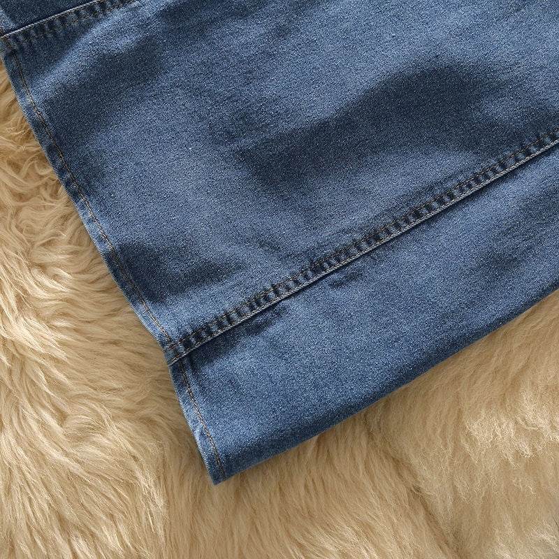 Summer Clothing Denim Braces Skirt Waist Trimming Lace Up Small Size Dress Suit - Mubimart