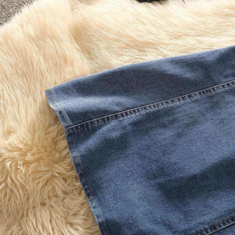 Summer Clothing Denim Braces Skirt Waist Trimming Lace Up Small Size Dress Suit - Mubimart
