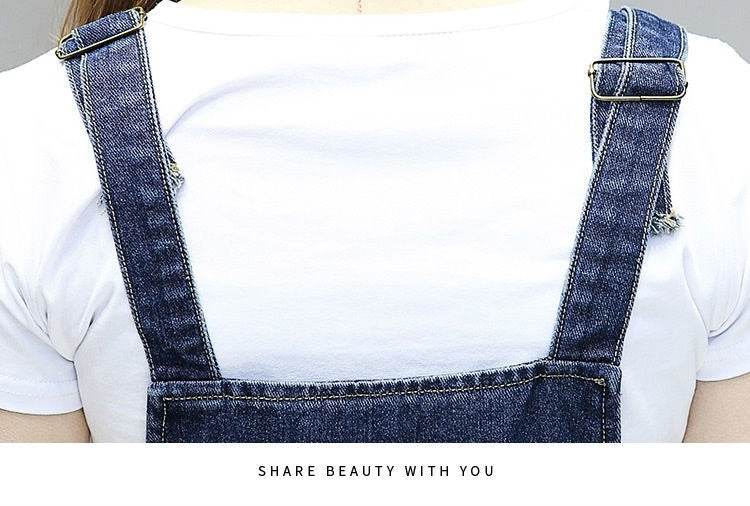 Plus-sized Plus Size Women's Clothing Spring And Summer Slimming Denim Suspender Skirt Slim Fit Dress Fat Sister - Mubimart