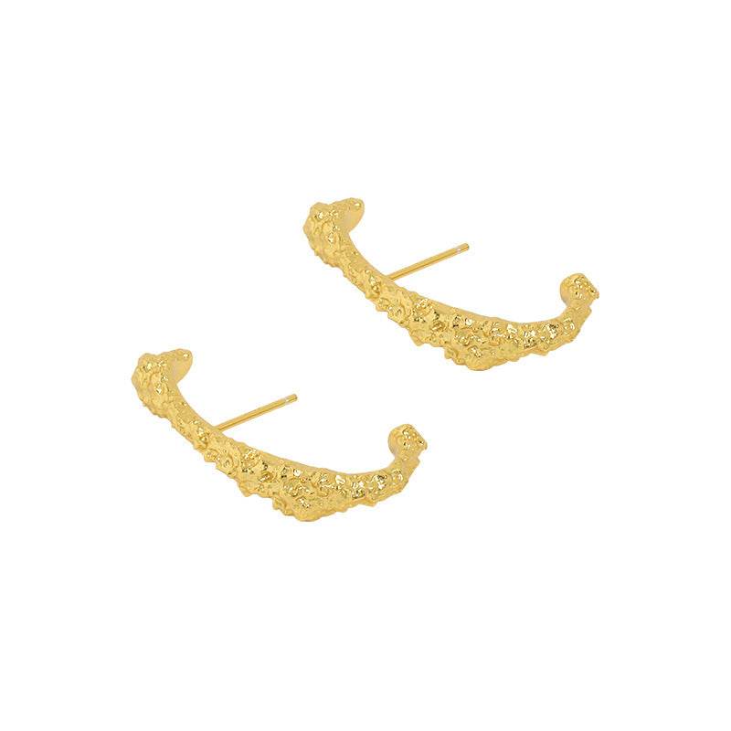Irregular Silver Stud Earrings For Women - Mubimart