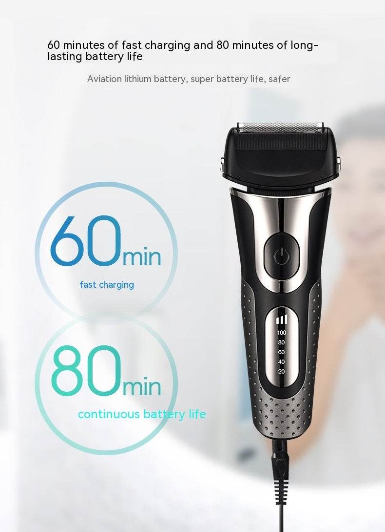 Reciprocating Three-bit Floating Shaver LED Display Rechargeable Men - Mubimart
