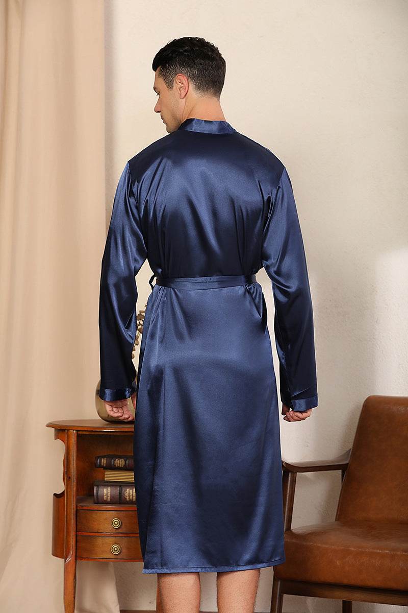 Men's Robe Ultra-thin Cardigan Nightgown Loose Plus Size - Mubimart
