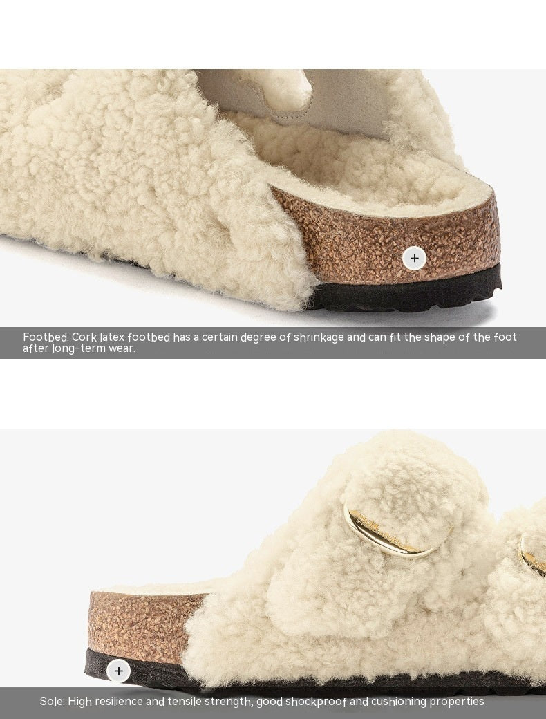 Lazybones' Outdoor Fur Slipper Cotton Cork - Mubimart -  