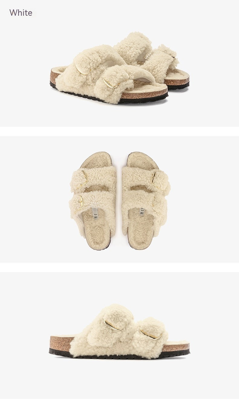 Lazybones' Outdoor Fur Slipper Cotton Cork - Mubimart -  