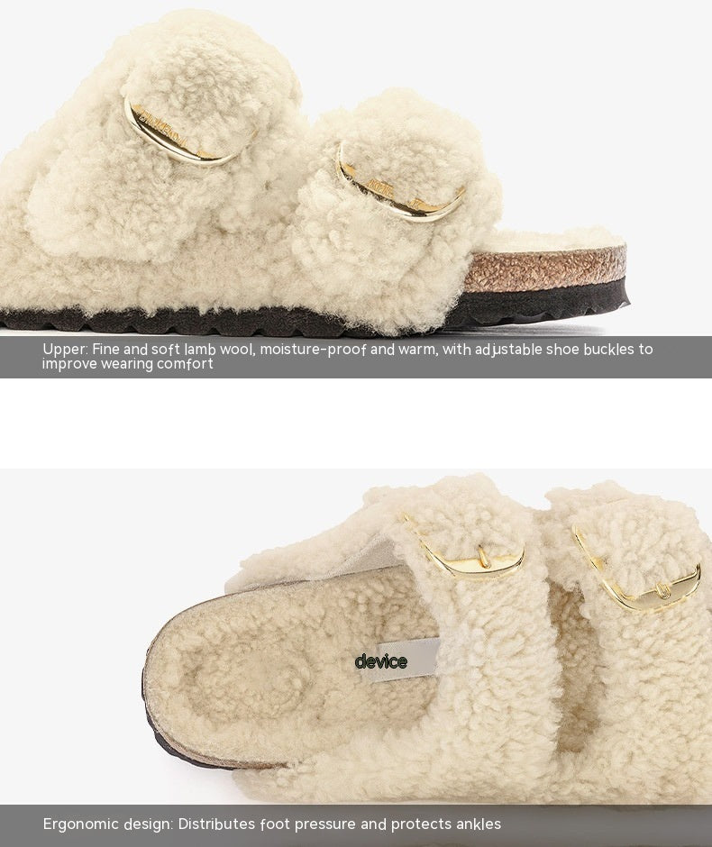 Lazybones' Outdoor Fur Slipper Cotton Cork - Mubimart -  