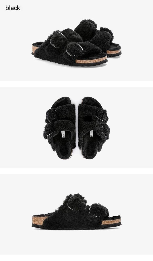Lazybones' Outdoor Fur Slipper Cotton Cork - Mubimart