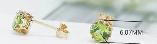 Natural Olivine Stud Earrings For Women - Mubimart