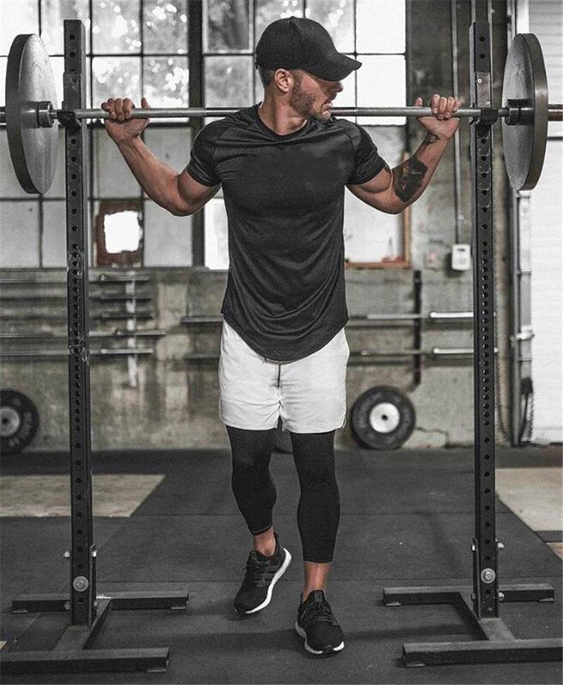 Workout Short Sleeve T-shirt Men's Breathable Casual Top - Mubimart