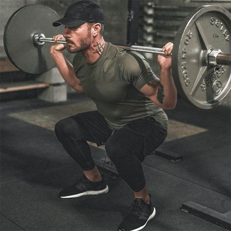 Workout Short Sleeve T-shirt Men's Breathable Casual Top - Mubimart