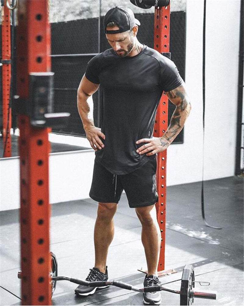 Workout Short Sleeve T-shirt Men's Breathable Casual Top - Mubimart