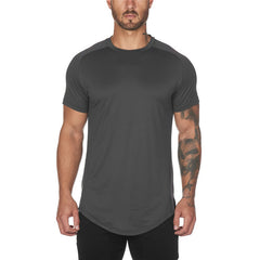 Workout T-shirt met korte mouwen, ademend casual bovenstuk voor heren