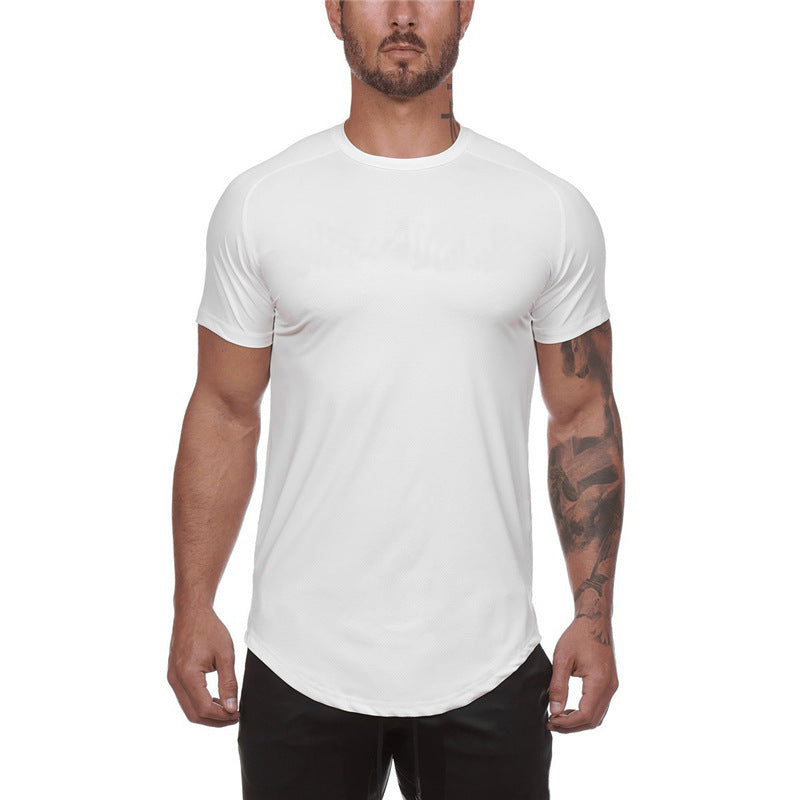 Workout T-shirt met korte mouwen, ademend casual bovenstuk voor heren