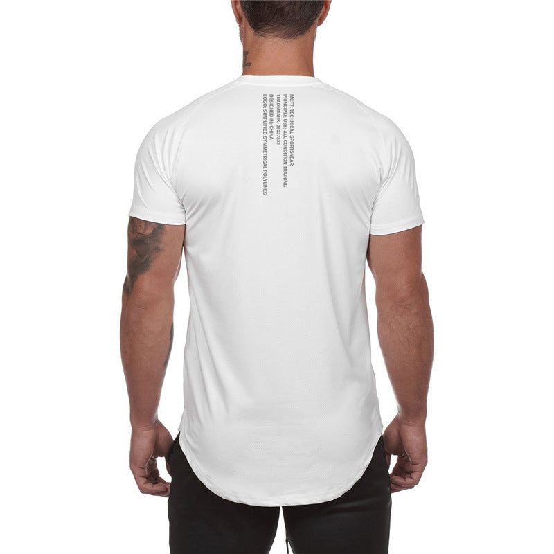 Workout T-shirt met korte mouwen, ademend casual bovenstuk voor heren