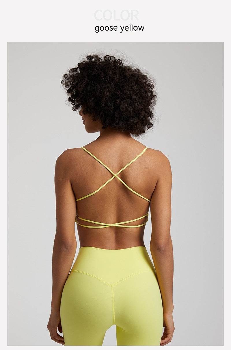 Candy Color Nude Feel Workout Bra Sports Quick-drying Workout Top - Mubimart