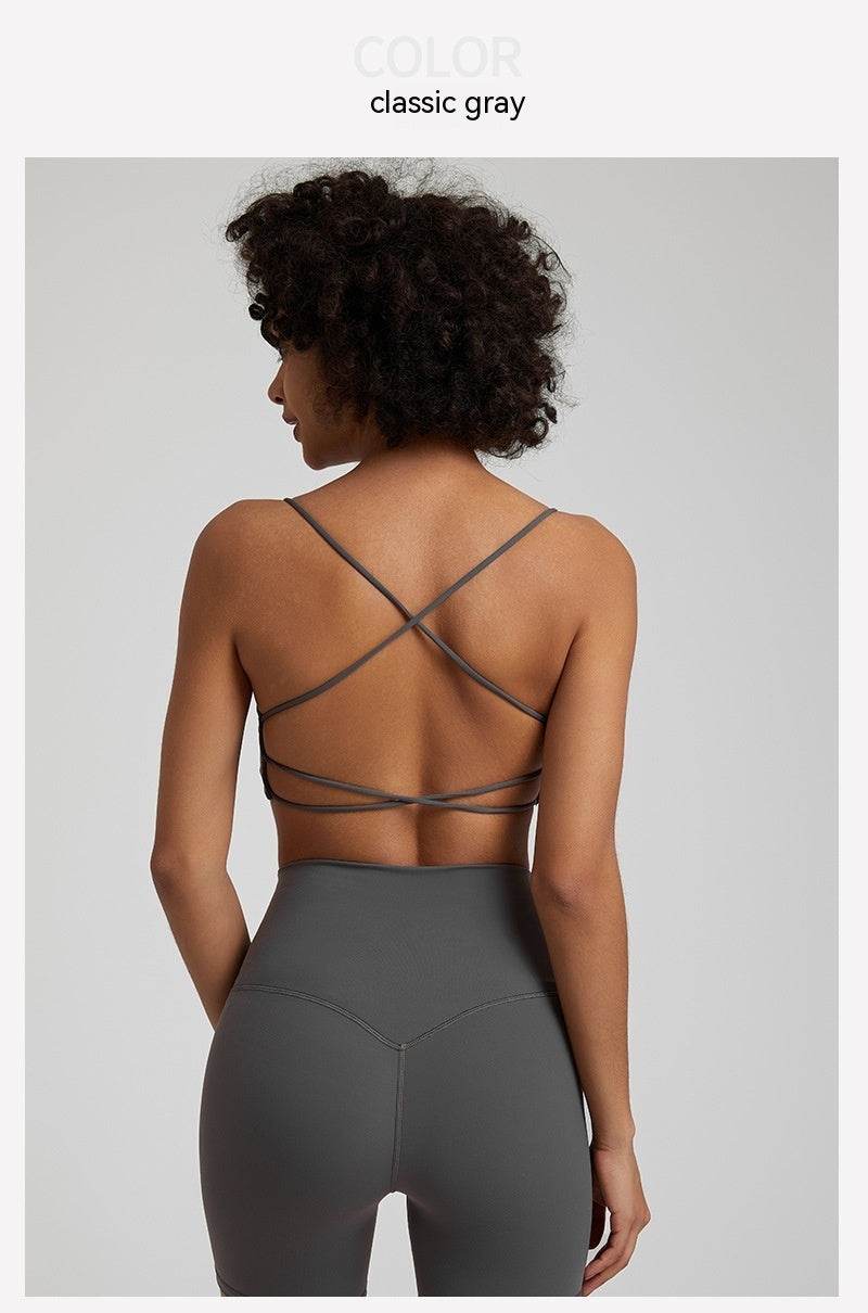Candy Color Nude Feel Workout Bra Sports Quick-drying Workout Top - Mubimart