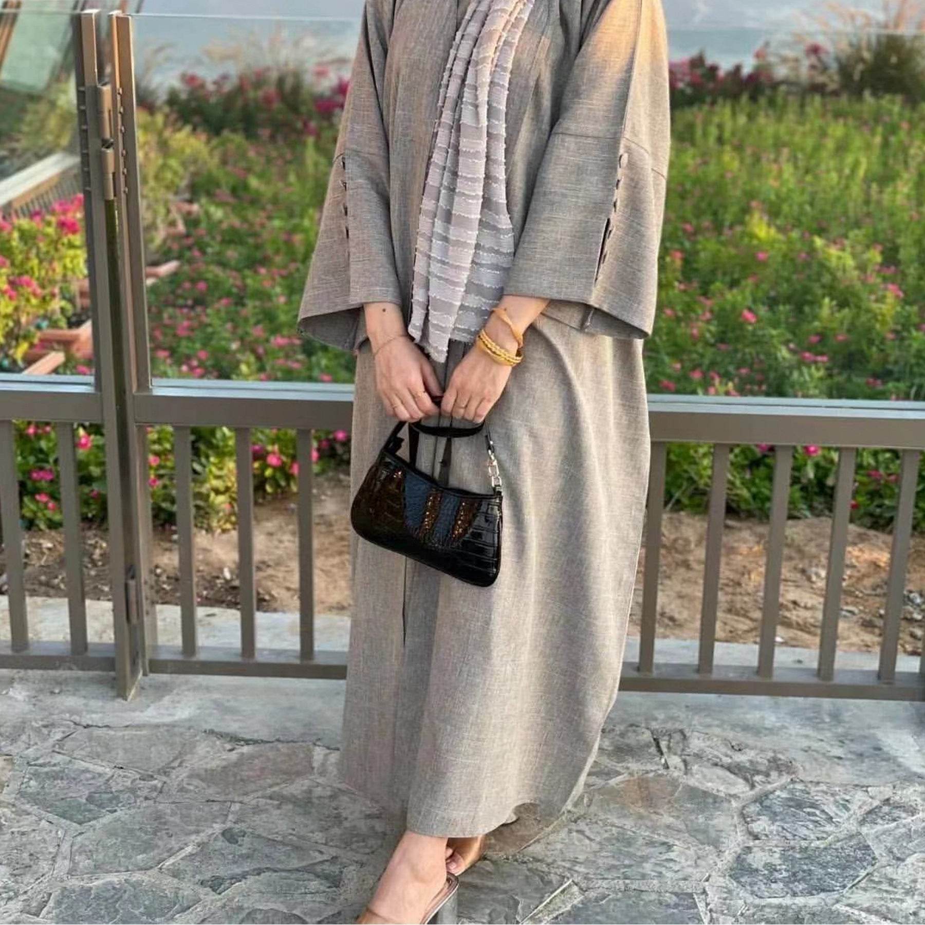 Dubai Middle East Turkey Loose Plus Size Elegant Cardigan Robe - Mubimart