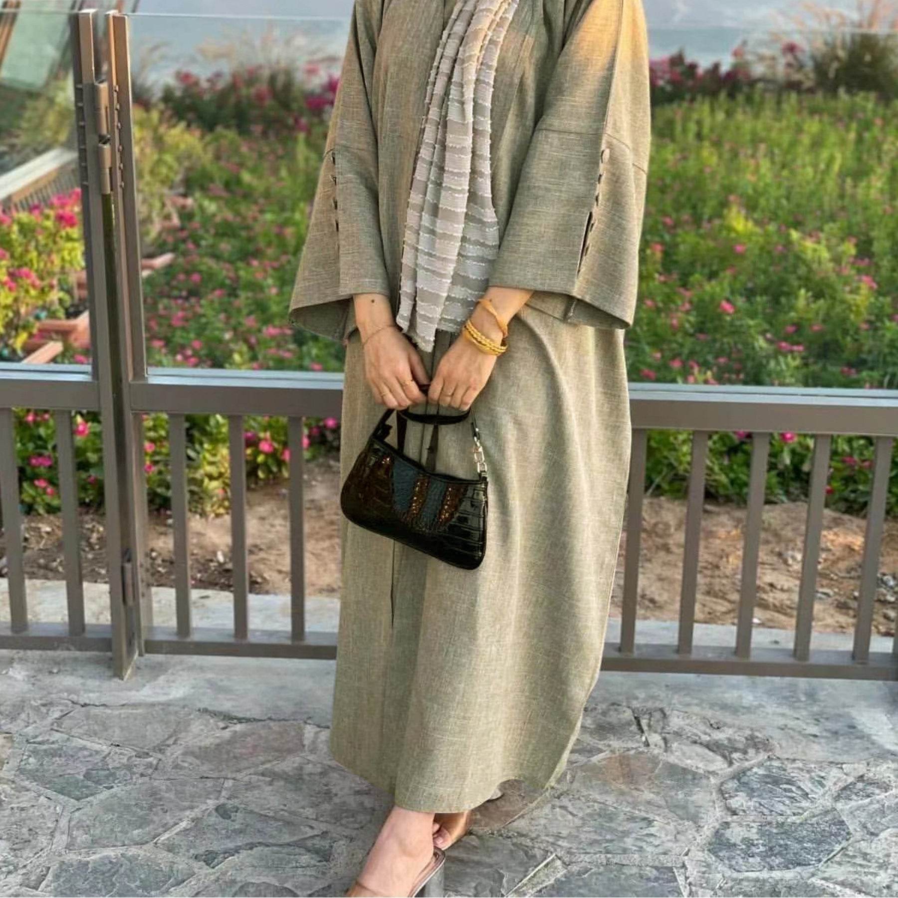 Dubai Middle East Turkey Loose Plus Size Elegant Cardigan Robe - Mubimart