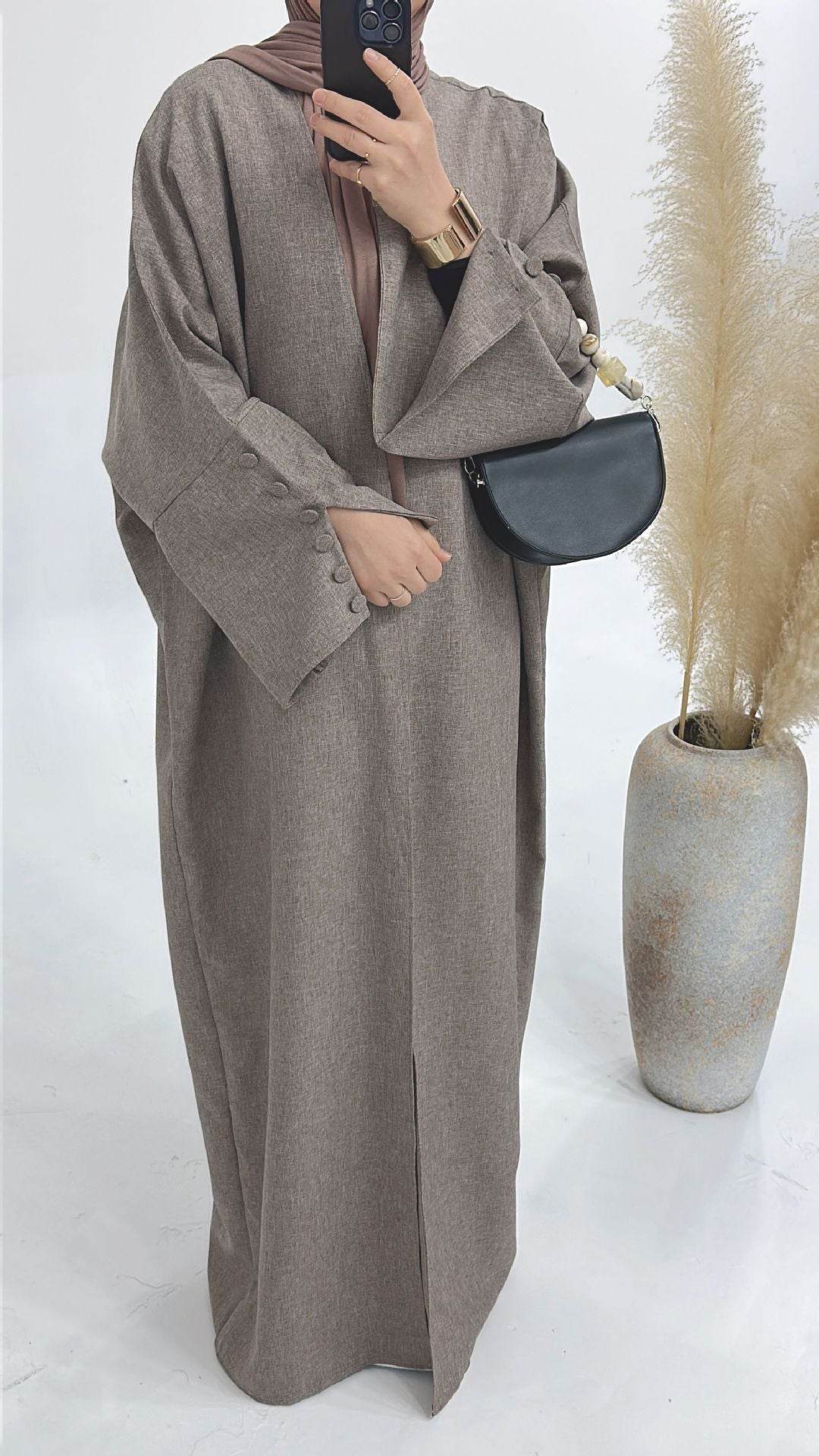 Dubai Middle East Turkey Loose Plus Size Elegant Cardigan Robe - Mubimart