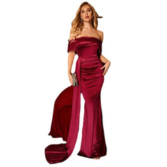 Women's High Waist Prom Evening Dress - Mubimart -  