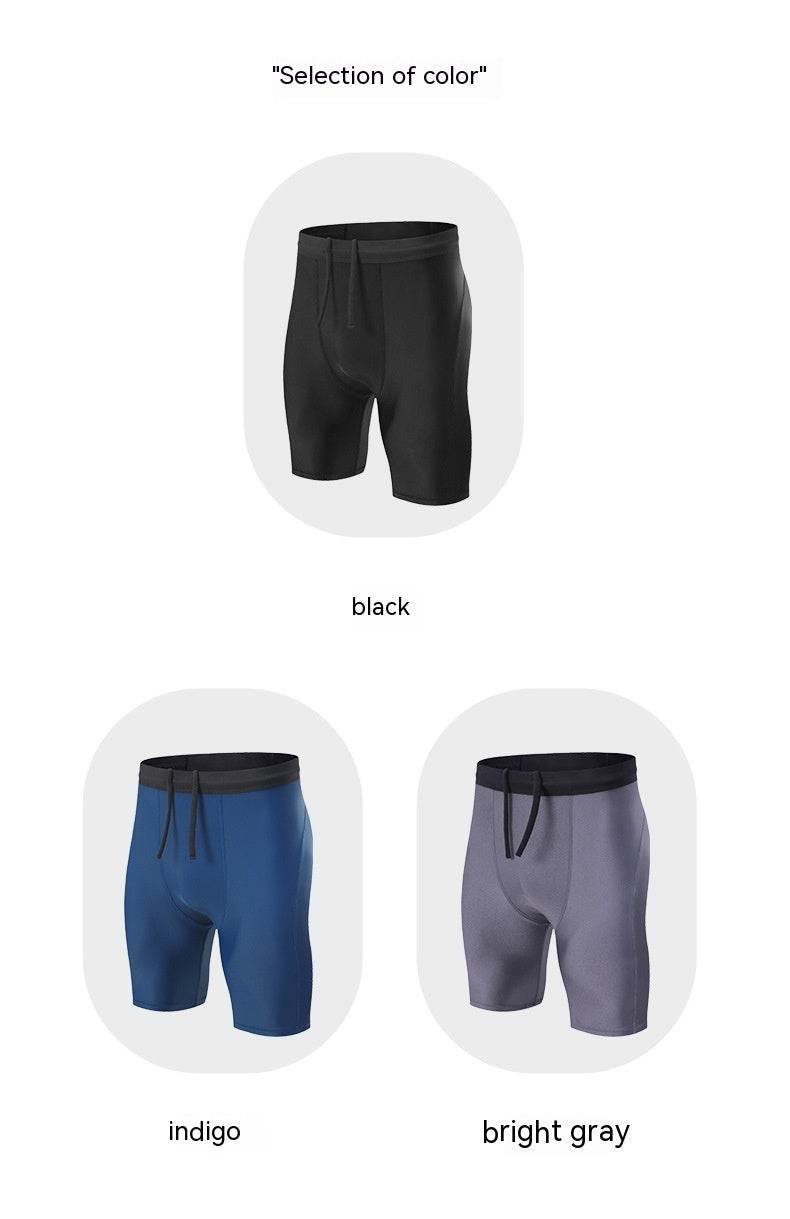 Sports Workout Elastic Men's High Waist Hip Lift Shorts - Mubimart