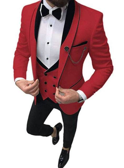 Suit Suit Men's Three-piece Suit Groomsman Suit Dress - Mubimart