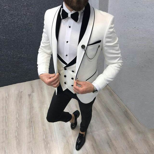 Suit Suit Men's Three-piece Suit Groomsman Suit Dress - Mubimart