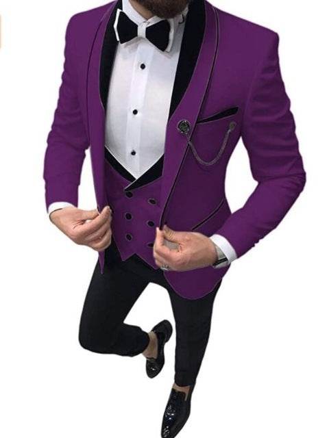 Suit Suit Men's Three-piece Suit Groomsman Suit Dress - Mubimart