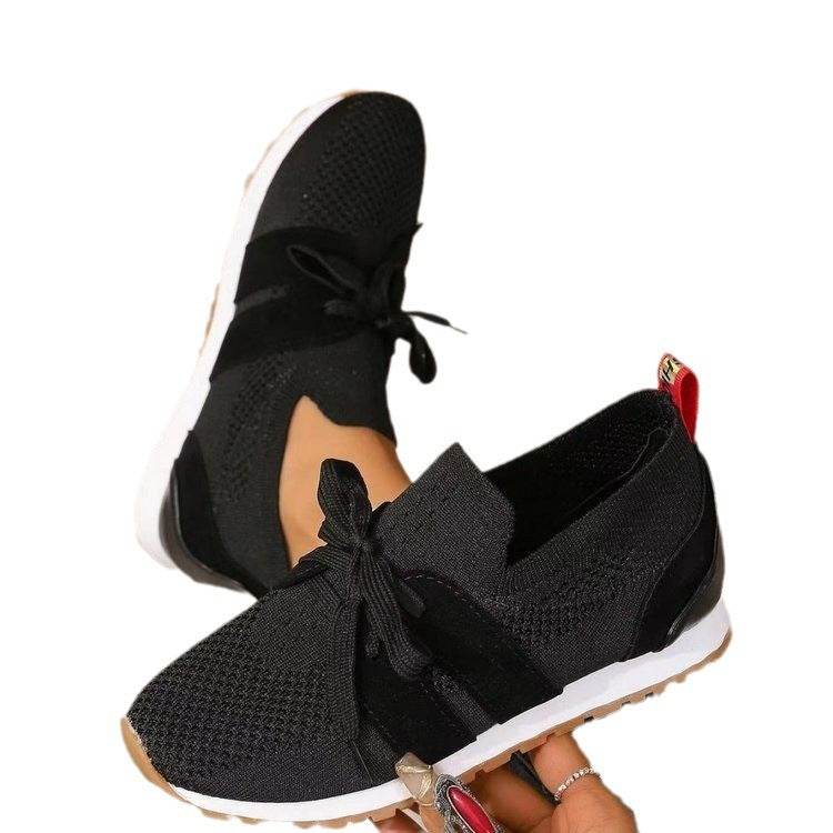 Women's Casual Shoes With Solid Color Sloping Heels For Comfort - Mubimart