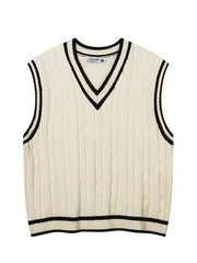 Male Retro V-neck College Style Sweater Vest