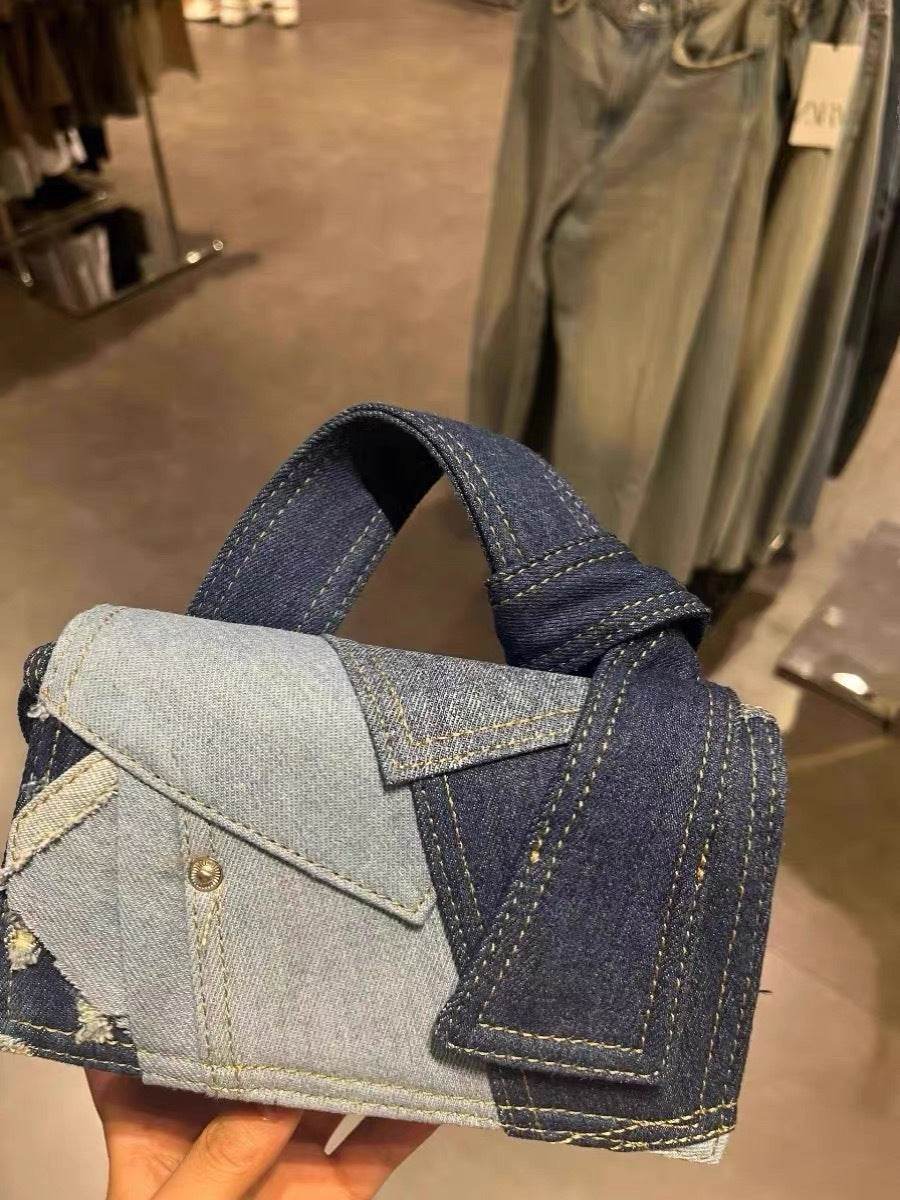 All-matching Jeans Stitching Crossbody Bag For Women - Mubimart