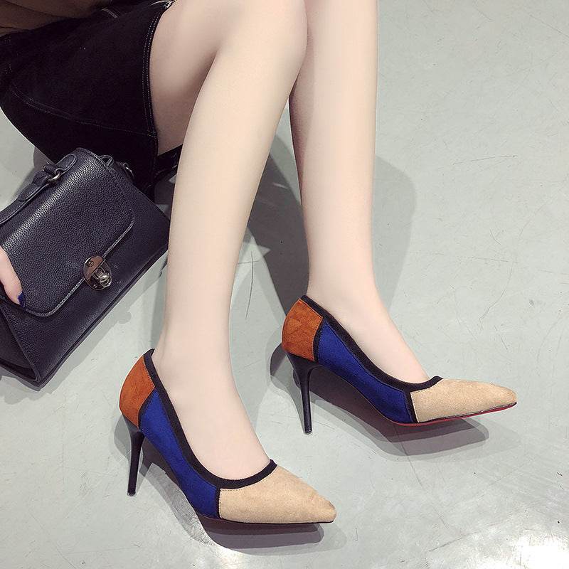 Colorblock high heels - Mubimart