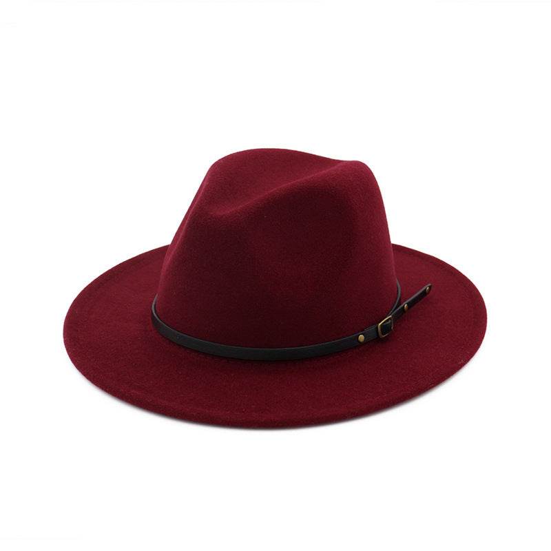 Automne et Hiver Laine Chapeau De Fedora De Mode Femme En Laine chapeau haut-de-forme Noir Chapeau Rouge Fedora Hommes L'église Panama Sombrero Chapeau - Mubimart