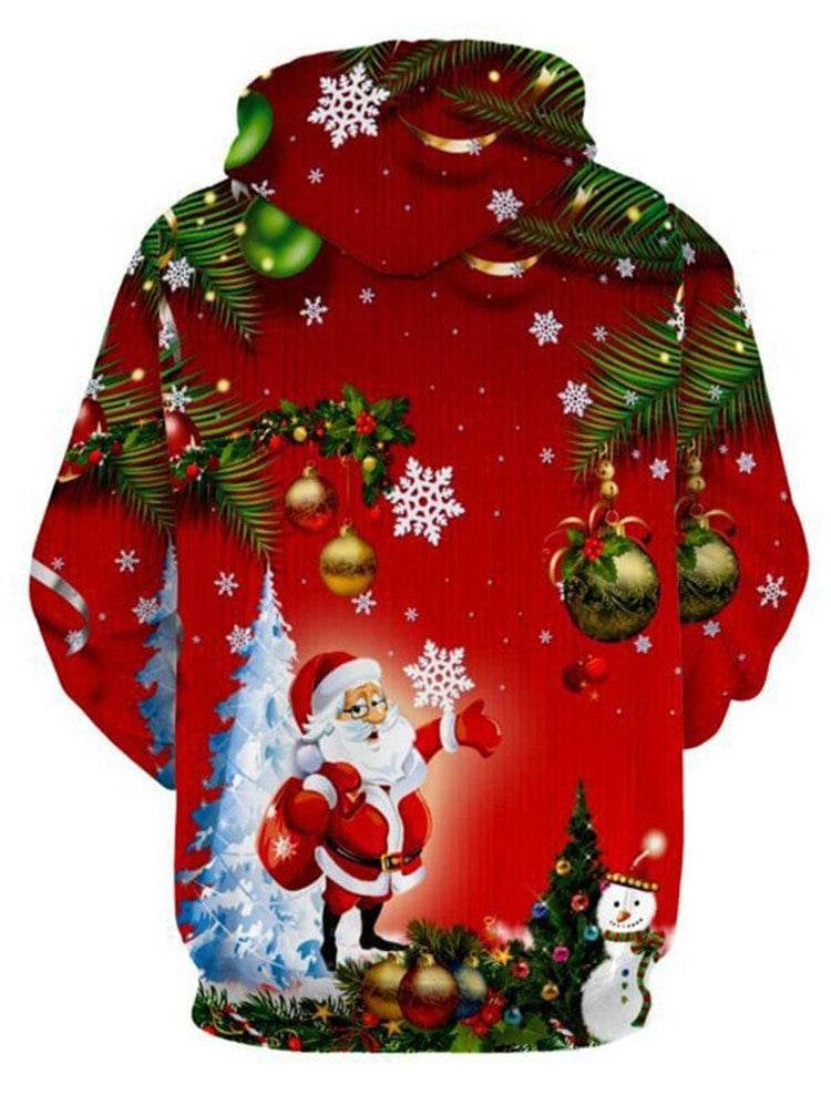 Digital Printed Hooded Plus Size Sweatshirt - Mubimart