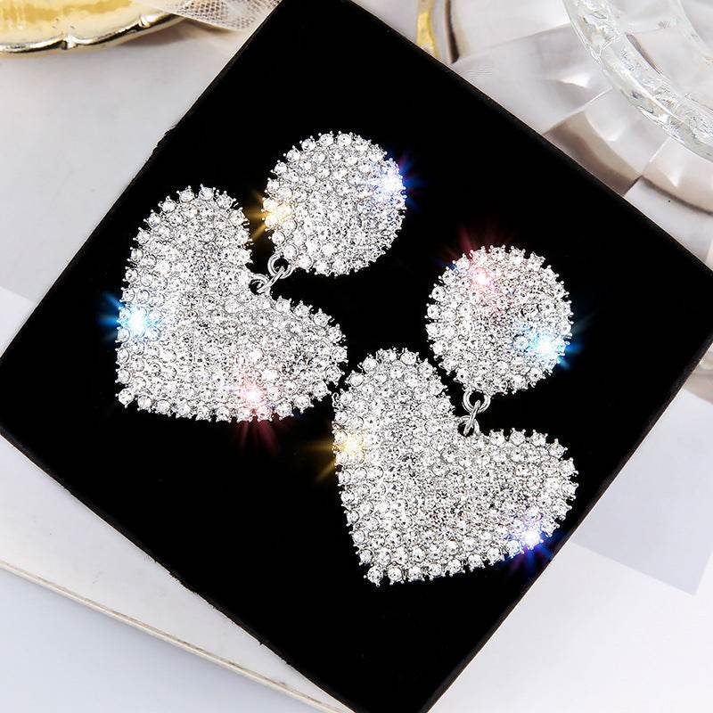 Exaggerated Peach Heart Stud Earrings Women - Mubimart