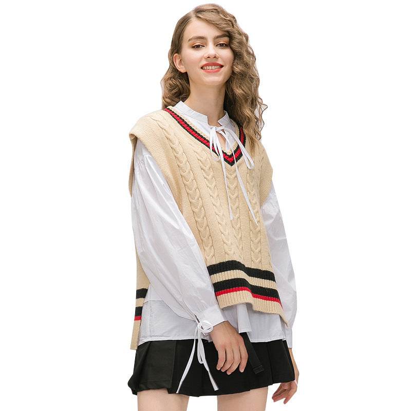 Vest sleeveless sweater - Mubimart