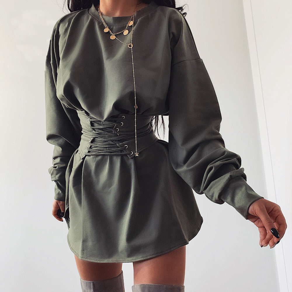 Long sleeve tunic dress - Mubimart -  